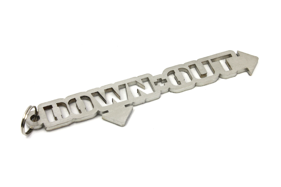 Down+out keychain | Stainless steel