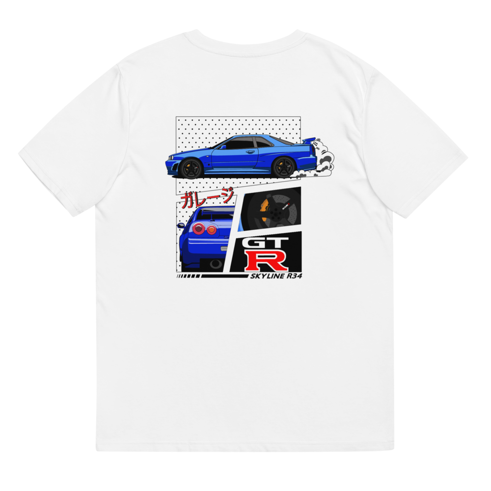 #JPNGarage GTR T-Shirt - #BNR34 Blau