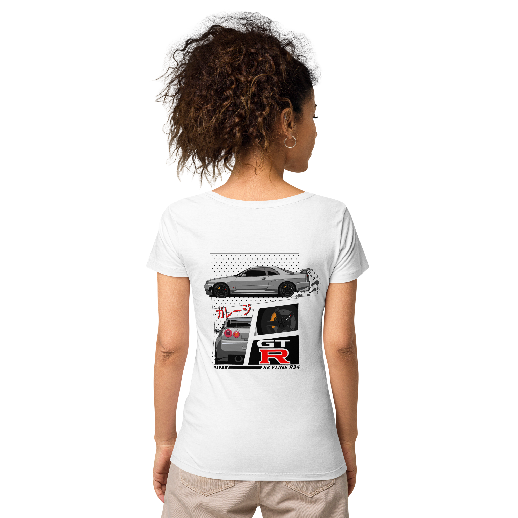 #JPNGarage GTR T-Shirt - #BNR34 Grau Damen 